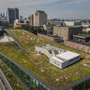 Ariel view of Charles Library green roof.