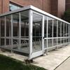 Picture of the locked bicycle parking structure located on the north side of the Engineering Building.